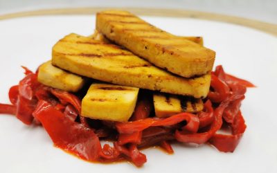 Tofu Marinado en Salsa Agridulce de Chile Dulce